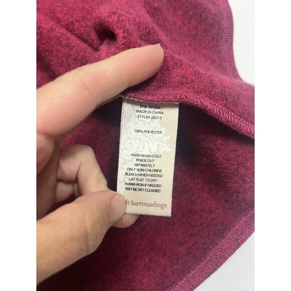 Soft Surroundings Willow Shirt Jacket XS Red Maroon Snap Shacket Aztec Southwest - Picture 10 of 10